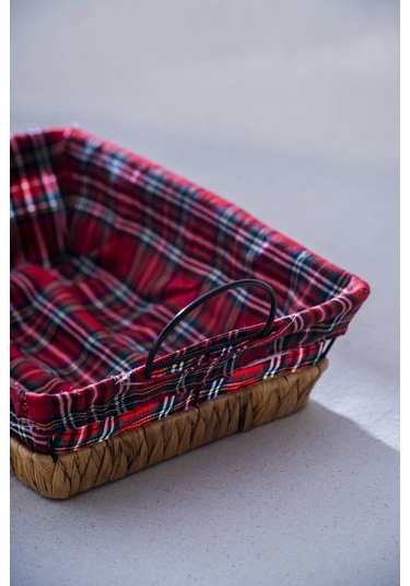 Rustika Nomia Hasır Dikdörtgen Ekmek Sepeti - 31 Cm Renkli