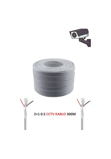 Fury 2+1 0.50mm Cctv Kablo Güvenlik Kamera Kablo 300m Metre