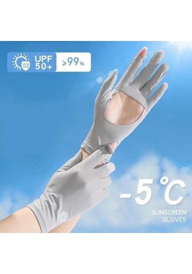 Pazly 2'li Paket Yaz Buz İpek Eldiven Kadın Uv Koruma Güneşten Koruyucu 1 Adet 1 Adet