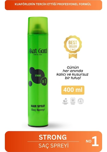 Akat Gardi Saç Spreyi Strong No:1 Yeşil 400 Ml