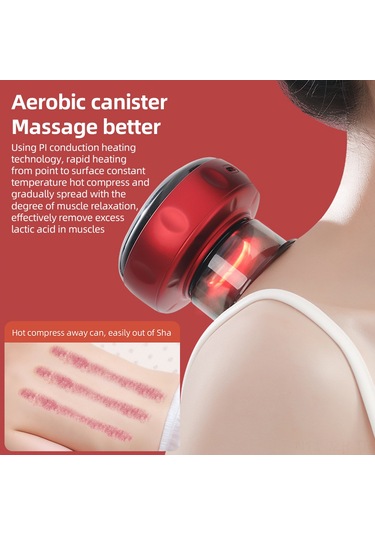 Geeroyoo Elektrikli Masaj Ve Vakum Kupası Seti: 12 Kademeli Ayarlı, Sıcak Kompres Özellikli, Taşınabilir Ve Şarj Edilebilir.