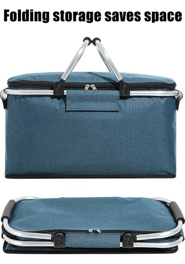 Tongxida 30l Siyah Isı Saklama Çanta - Dış Mekan Piknik, Kamp, Alışveriş İçin Su Geçirmez, Taşınabilir Depolama Sepeti, Çok Re Çok Renkli