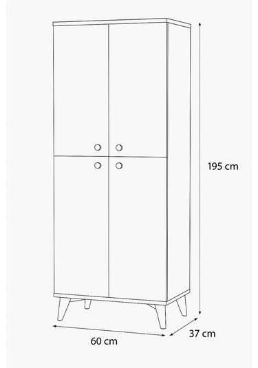 İnci Portmanto Dolabı Atlantik Çam Beyaz 4 Kapaklı Raflı Çok Amaçlı Ayakkabılık 60x37x195 Cm