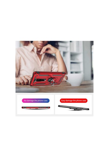 Teknomoda Xiaomi Mi 9T Vega Tank Zirh Metal Yüzüklü Standli Kilif 433935072