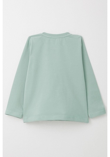 Breeze Erkek Bebek Uzun Kollu Tişört Cool Yazı Armalı Cepli 9 Ay-3 Yaş, Su Yeşili Su Yeşili