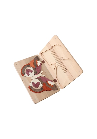 Ahşap Kelebek Yapboz Kapaklı Anatoya