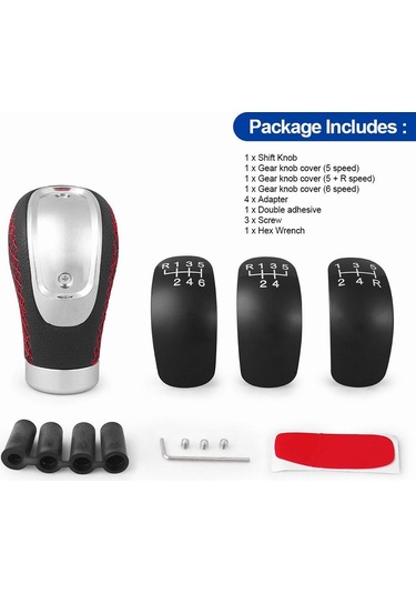 Mavi 5/6 Hız Evrensel R Pu Deri Vites Topuzu Manuel Araba Vites Sopa Kafa Vites Değiştirme Topuzu Modifiye Vites Kafası