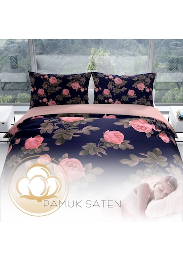 Cattleya Noble 3D Pamuk Saten Çift Kişilik Nevresim Takımı Çok Renkli
