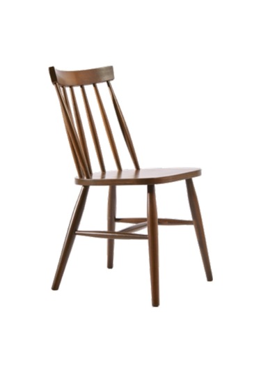 Bengimobilya Sandalye Zus204 Çıtalı Sırtlık Model Parlak Ceviz Boya Ahşap Kayı