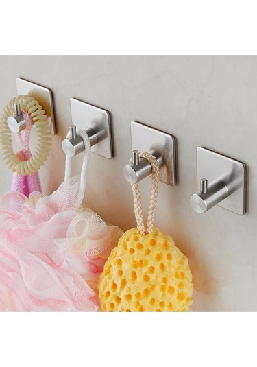 Zift Unique 4 Adet Paslanmaz Çelik Banyo Askısı / Bornoz Askısı / Havlu Askısı / Havluluk / Askılık Diğer