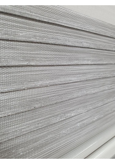 Bbb Geniş Pliseli Simli Gri Zebra Stor Perde Mz294