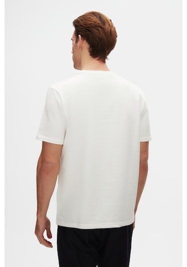 Twn Slim Fit Ekru Baskılı T-shirt 4ec14ort12025 Ekru