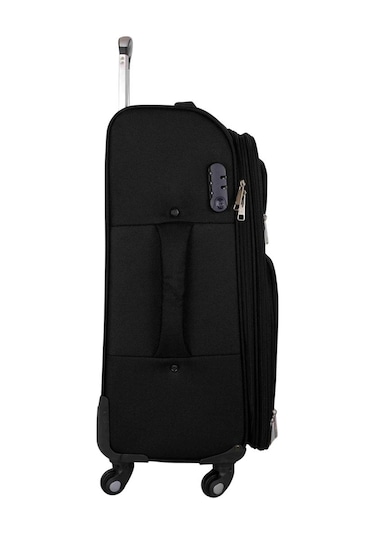 Bagacar Ultra Hafif Körüklü Kumaş 3 Lü Valiz Seti Siyah
