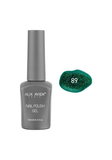 Alix Avien Işıltılı Yeni Yıl Yeşili Kalıcı Oje 89-yoğun Renk Veren Jel Oje 12 Ml-nail Uv Gel Polish 89
