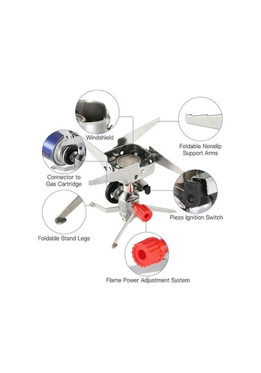 Elektronik Outlet Ve Taşınabilir Taşıma Sobası Piezo Kutusu Katlanır Kamp Çantası Gaz Ateşleme Seti Açık Hava Sd Çok Renkli