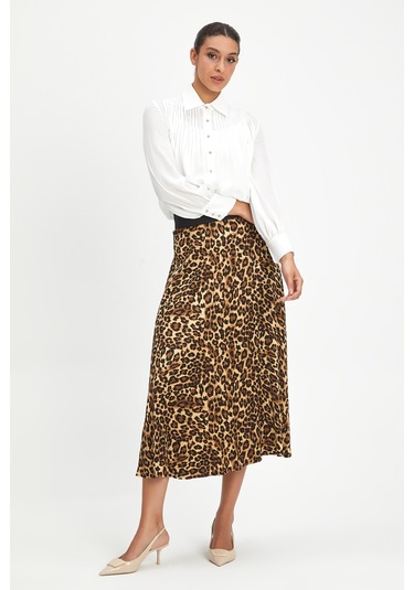 Kadın Pile Detaylı Klasik Gömlek - Taş Düğmeli, Yeşil