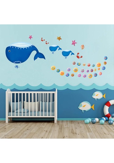 Balina Dünyası İngilizce Alfabe Duvar Çıkartmaları Pvc Kendinden Yapışkanlı Çocuk Odası Anaokulu Dekorasyon Çıkartmaları 60 90cm Şeffaf