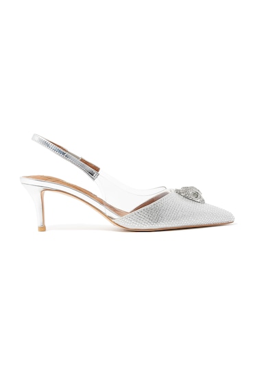 Kurt Geiger Vinyl Slingback Topuklu Ayakkabı - Gümüş Renk