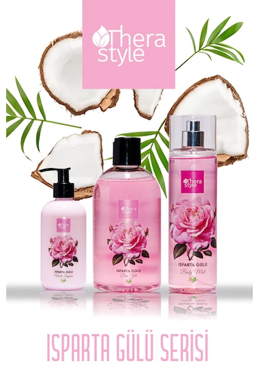 ﻿Thera Style El ve Vücut Losyonu 250 ML + Gül Özlü Duş Jeli 500 ML + Vücut Spreyi 200 ML