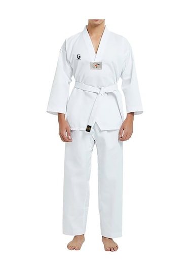 Dizispor Topglory Beyaz Yaka Taekwondo Elbisesi Dobok Beyaz