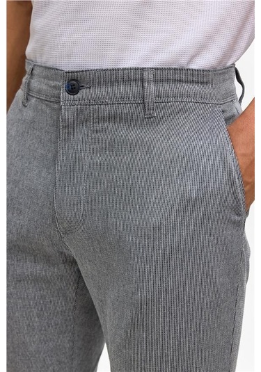 Lacivert Slim Armürlü Pantolon Lacivert