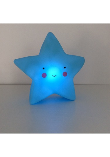 Yıldız Figürlü Gece Lambası Mavi Çok Renkli