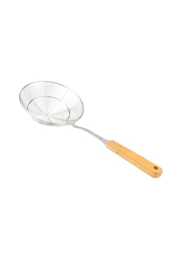 Bambum Ladle - Bambu Saplı Tel Kevgir 18cm Ahşap
