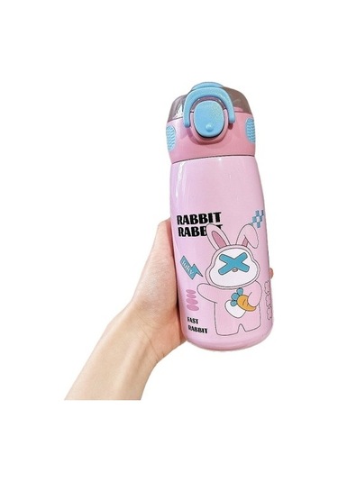 Çocuk Termos Bardağı 316 Paslanmaz Çelik Yüksek Görünümlü Pipetli Bardak O4gpv3 Açık Pembe