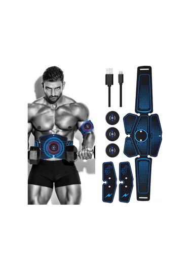 Teltree Karın Kası Geliştirme Kemeri - 4 Parça Masajlı Fitness Seti Çok Renkli