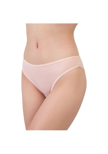 Kadın Pamuklu Ve Likralı Fitilli Kaşkorse Brezilya Külot 5'li Paket Çok Renkli 1 Çok Renkli