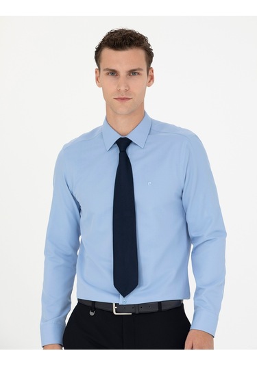 Pierre Cardin Erkek Mavi Basic Gömlek 50277778-vr036 Mavi