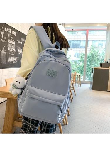 Siyah Schoolbag Sırt Çantası Siyah