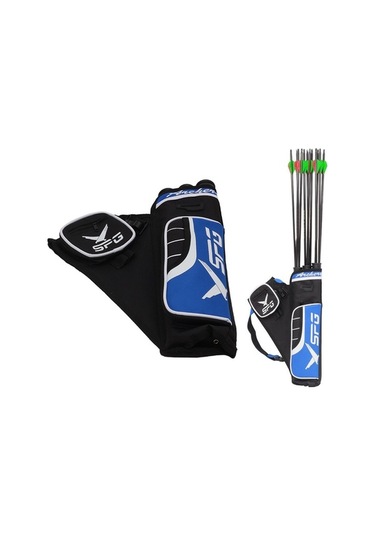 Pazly Suntek Okçuluk Ok Sadak 3 Tüplü Bel Kalça Çanta Kemer Mavi