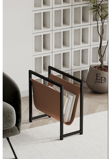 Coral Koltuk Yanı Dergilik , Gazetelik , Kitaplık, Siyah Metal - Taba Deri