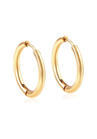 10 Mm Cerrahi Çelik Gold Halka Küpe Sarı