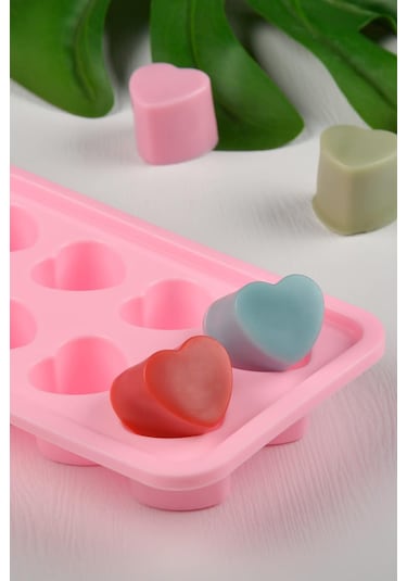 Valletta Dragao Kalp Şeklinde Silikon Kalıp, Buz, Kek, Kalıbı Pembe