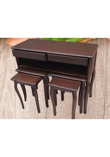 Dresuar-zigon Model  KAYIN Torna İskelet Çift zigon Parlak ceviz  Kutuda sevk El Yapım Ceviz