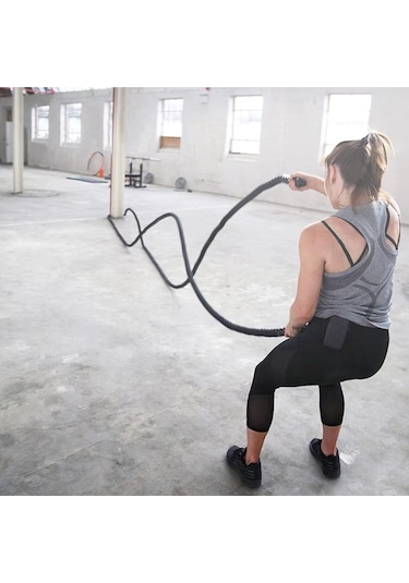 Ckspor Dayanıklı Kılıflı Antrenman Halatı 10 Metre 36 Mm Battle Rope Crossfit Dayanıklılık Güç Antrenmanı