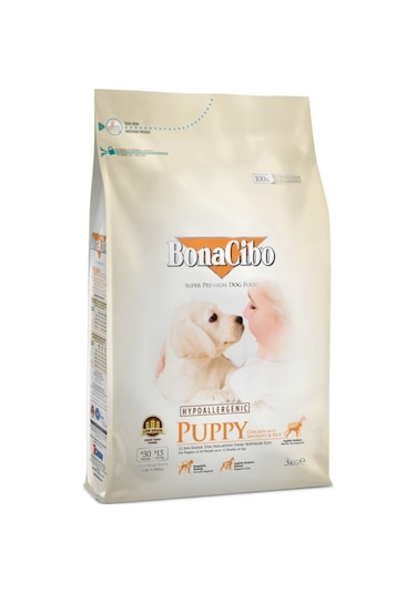 BonaCibo Puppy Tavuklu ve Balıklı Yavru Köpek Maması 3 KG