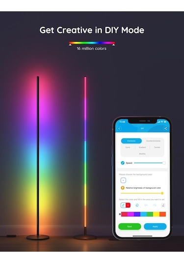 Govee RGBICW H6076312 Basic Akıllı Dikey Aydınlatma Alexa Google Asst. Destekli Siyah