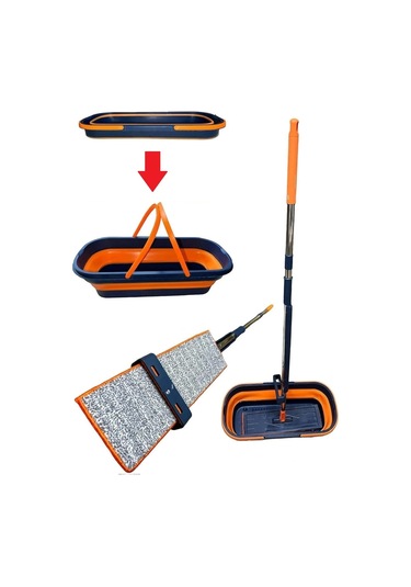 Büro Ev Ofis Yazlık Hijyeni İçin Katlanır Tekerli Paspas Kovalı Sıkan Zemin Tenizlik Mopu