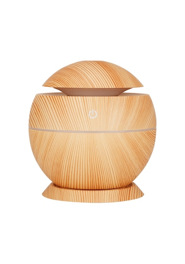 Springsun 130ml Usb Nemlendirici Aromaterapi Makinesi 7 Renkli Led Işıklı Ev Odası Ofis Kullanıma Uygun Açık Ahşap Desenli Tabanlı