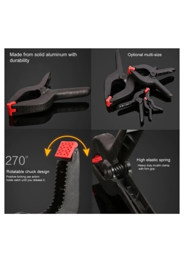 Kıskaç Klips Yaylı Işkence Plastik Kelepçe Güçlü Mafsallı Çene 5