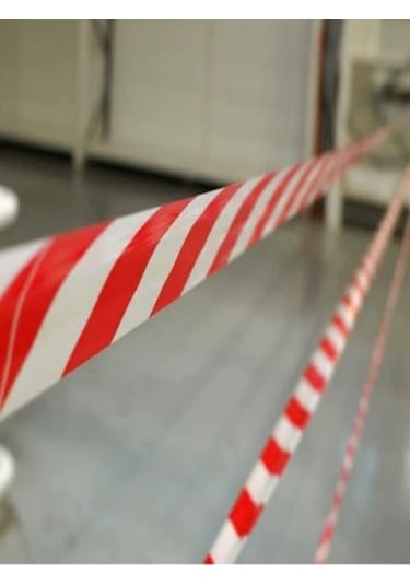 Emniyet Şeridi 65mm x 500mt Kırmızı Beyaz İkaz Şeridi