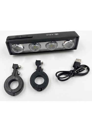 Asia Mx 690 1600lm Usb Şarjlı Bisiklet Ön Far Aydınlatma Siyah