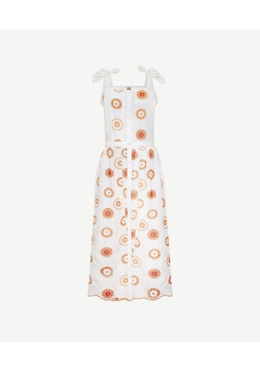 Yargıcı Brode Detaylı Kolsuz Uzun Elbise 25ykel7058x 037 Ekru