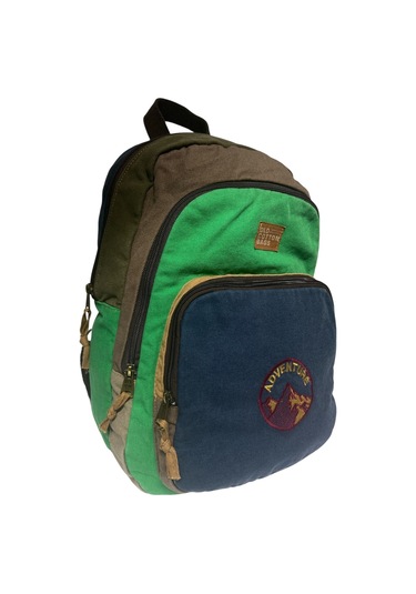 Kaliteli Siyah Vintage Salaş Baskılı Disayn Günlük Gezi Okul Sırt Çantası Revilla Bag 28x38cm Gri - Yeşil