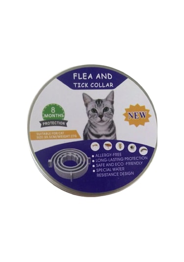 Ayarlanabilir Kedi Pire Tasması 39.5 cm - 8 Ay Koruma