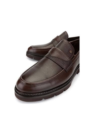 Tamer Tanca Erkek Hakiki Deri Kahverengi Loafer Ayakkabı 554 3700 Erk Ayk Sk24-25 Kahve Kahverengi