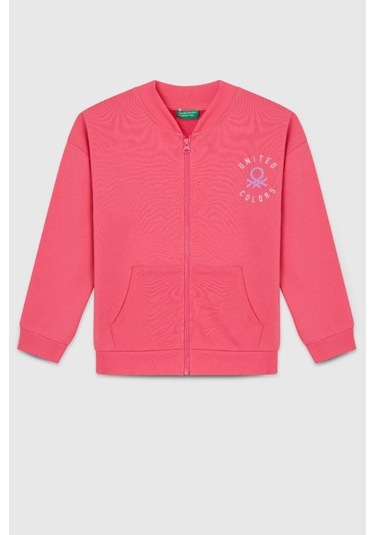United Colors Of Benetton Kız Çocuk Bnt-g23334 Sweatshirt Pembe-1915 Pembe